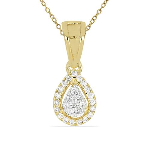 BUY REAL WHITE DIAMOND GEMSTONE 14K GOLD  HALO PENDANT